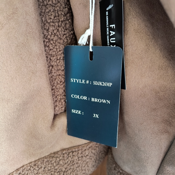 Cavalini Brown Faux Jacket with Cozy Lining - Picture 2 of 5